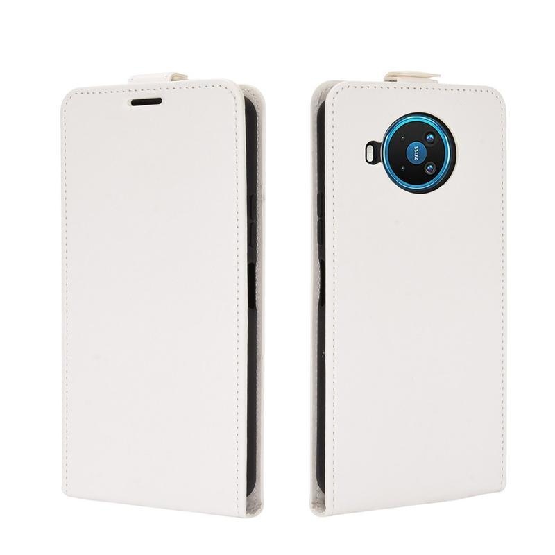 Vertical PU kožené flipové pouzdro na mobil Nokia 8.3 5G - bílé