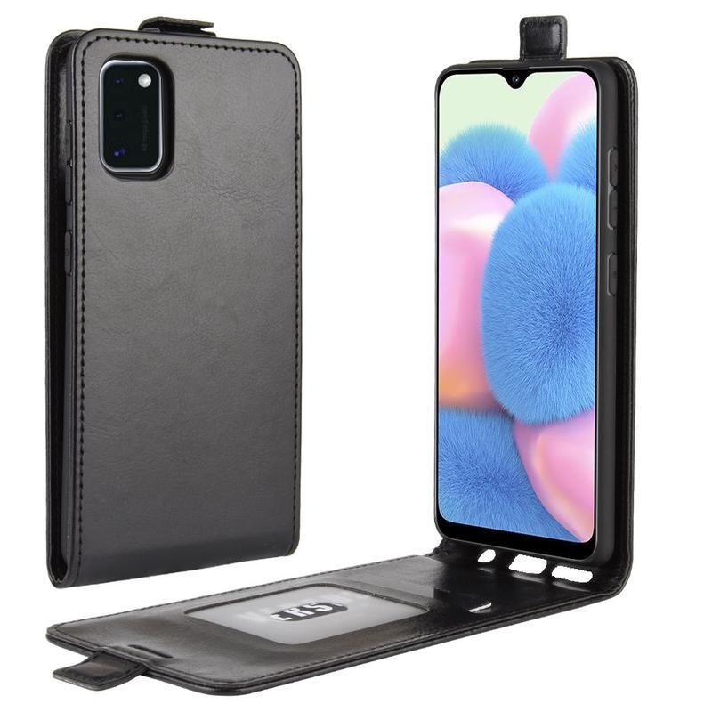 Vertical PU kožené flipové pouzdro na mobil Samsung Galaxy A41 - černé