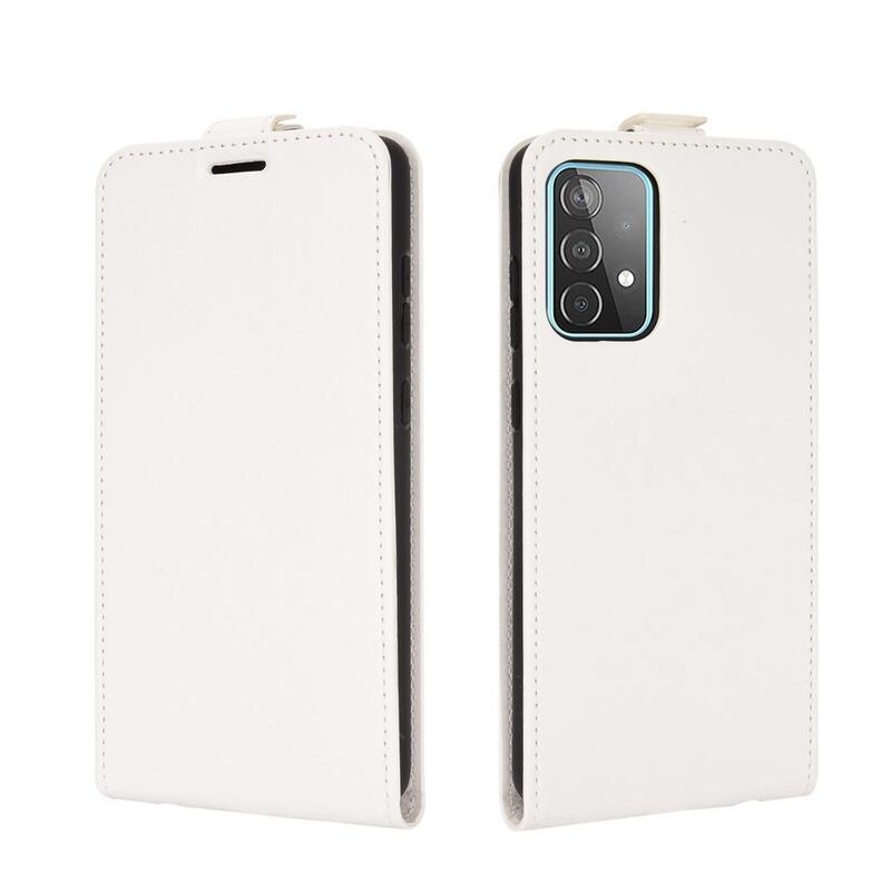 Vertical PU kožené flipové pouzdro na mobil Samsung Galaxy A52 5G/4G/A52s 5G - bílé