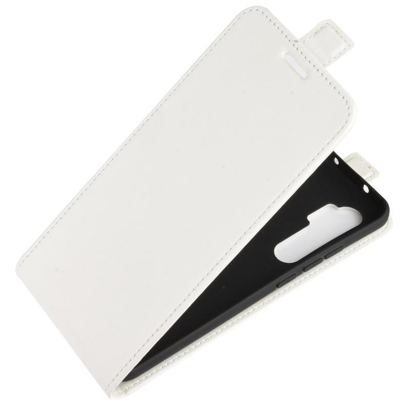 Vertical PU kožené flipové pouzdro na mobil Xiaomi Mi Note 10 Lite - bílé