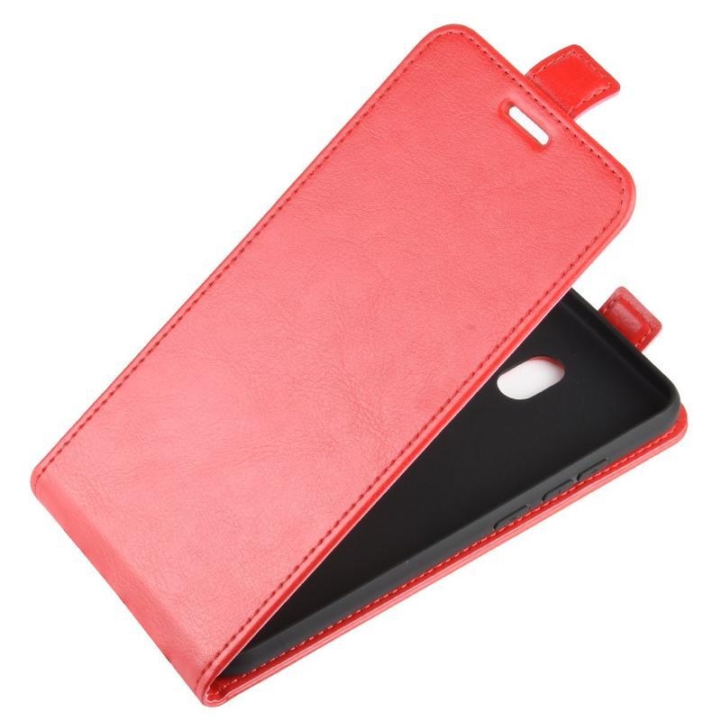 Vertical PU kožené flipové pouzdro na mobil Xiaomi Redmi 8A - červené