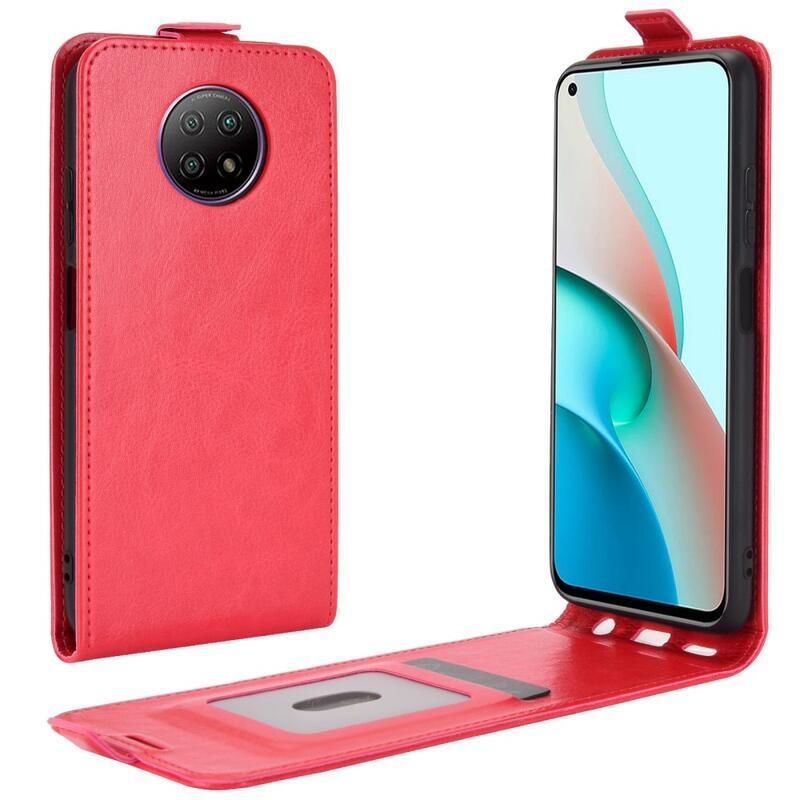 Vertical PU kožené flipové pouzdro na mobil Xiaomi Redmi Note 9T 5G - červené