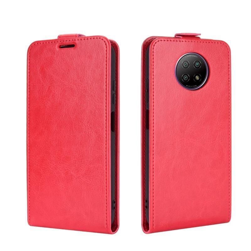 Vertical PU kožené flipové pouzdro na mobil Xiaomi Redmi Note 9T 5G - červené