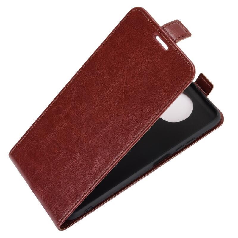 Vertical PU kožené flipové pouzdro na mobil Xiaomi Redmi Note 9T 5G - hnědé