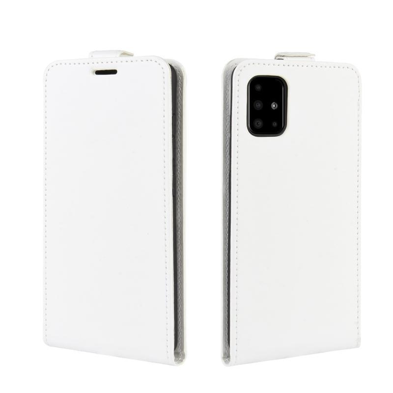 Vertical PU kožené flipové pouzdro pro telefon Samsung Galaxy A51 5G - bílé