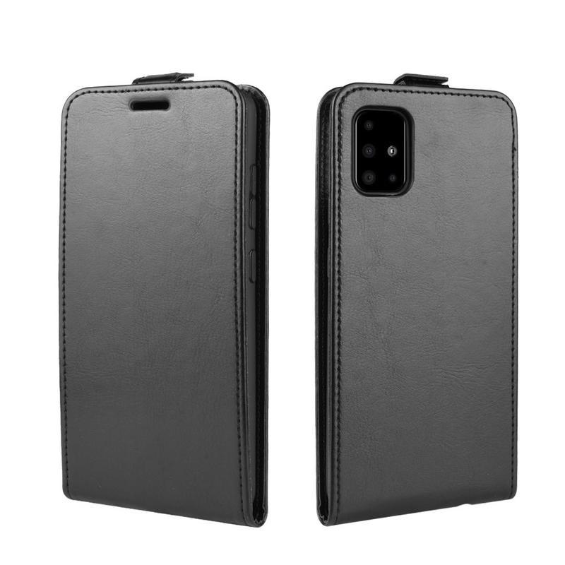 Vertical PU kožené flipové pouzdro pro telefon Samsung Galaxy A51 5G - černé