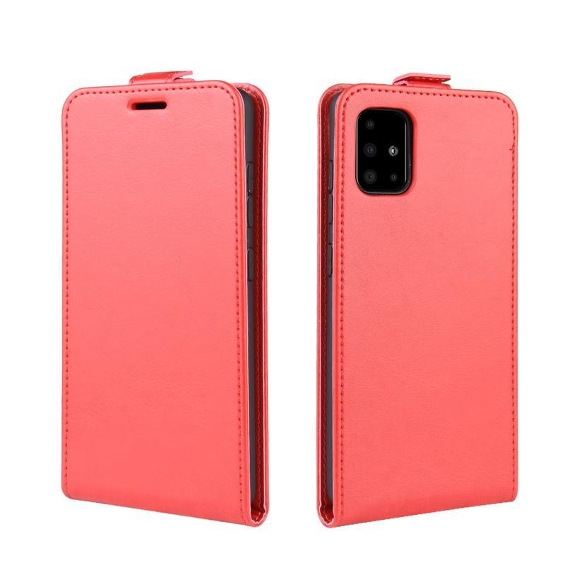 Vertical PU kožené flipové pouzdro pro telefon Samsung Galaxy A51 5G - červené
