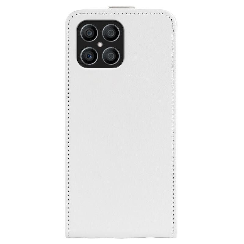 Vertical PU kožené peněženkové pouzdro na mobil Honor X8 - bílé
