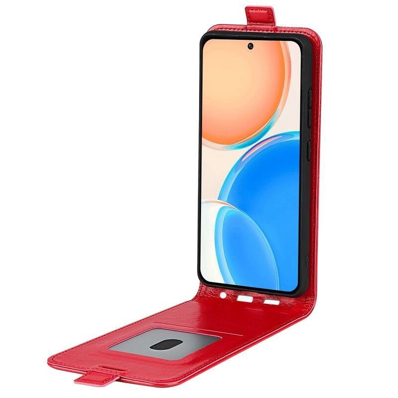 Vertical PU kožené peněženkové pouzdro na mobil Honor X8 - červené