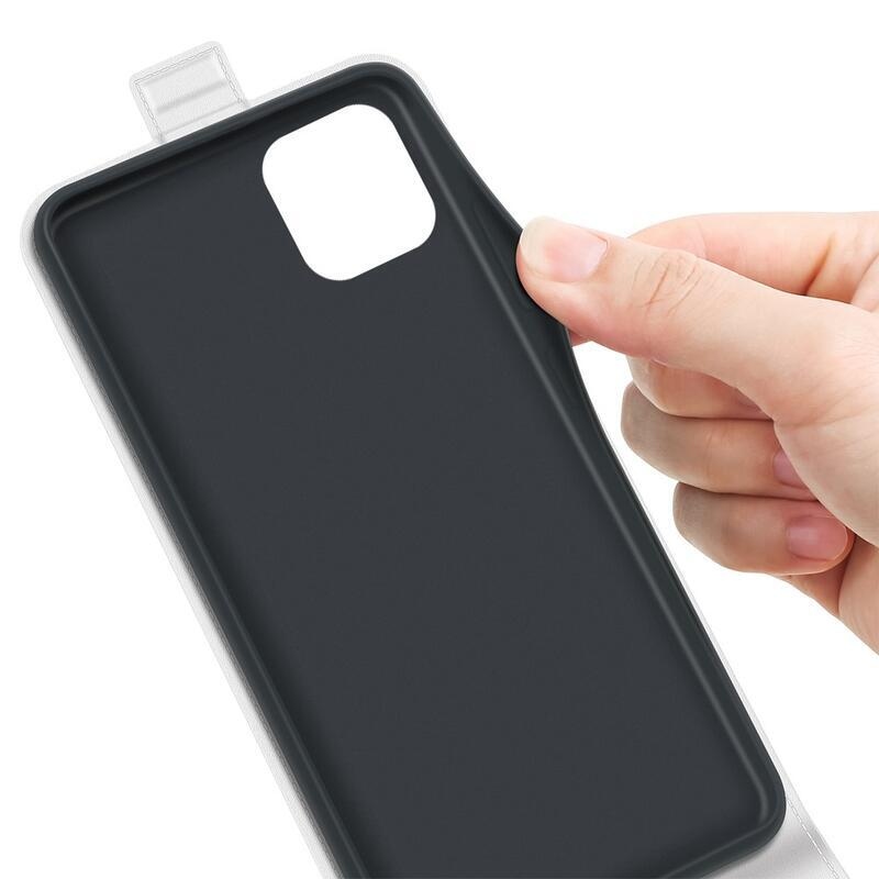Vertical PU kožené peněženkové pouzdro na mobil Samsung Galaxy A03 - bílé