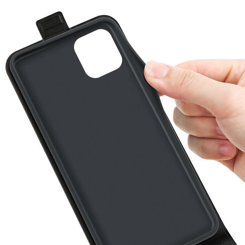 Vertical PU kožené peněženkové pouzdro na mobil Samsung Galaxy A03 - černé
