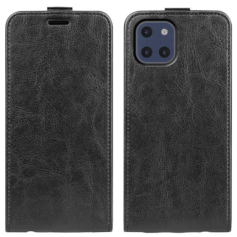 Vertical PU kožené peněženkové pouzdro na mobil Samsung Galaxy A03 - černé