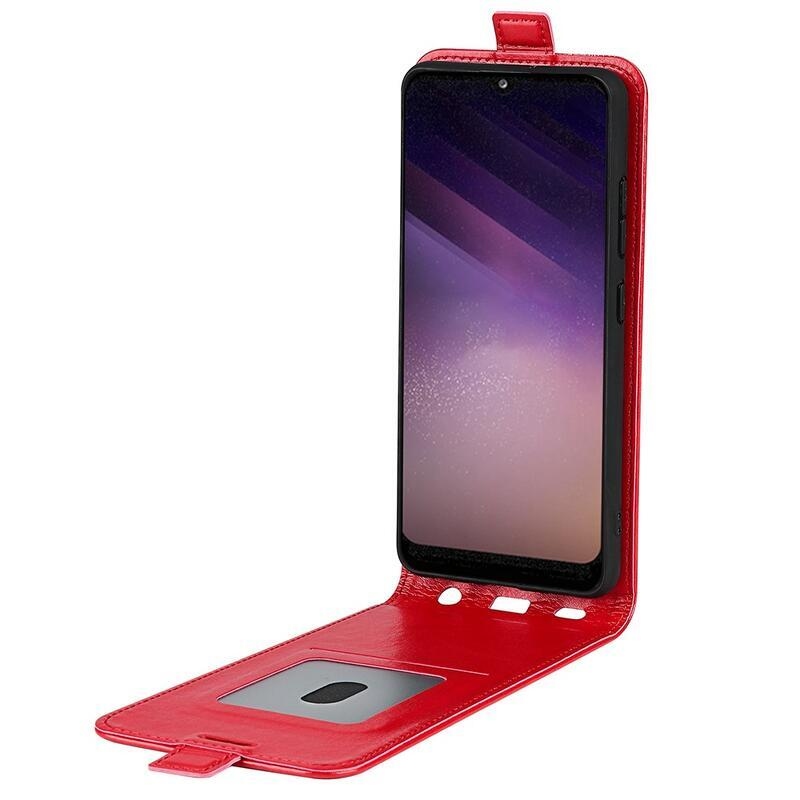 Vertical PU kožené peněženkové pouzdro na mobil Samsung Galaxy A03 - červené