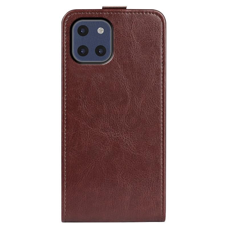 Vertical PU kožené peněženkové pouzdro na mobil Samsung Galaxy A03 - hnědé