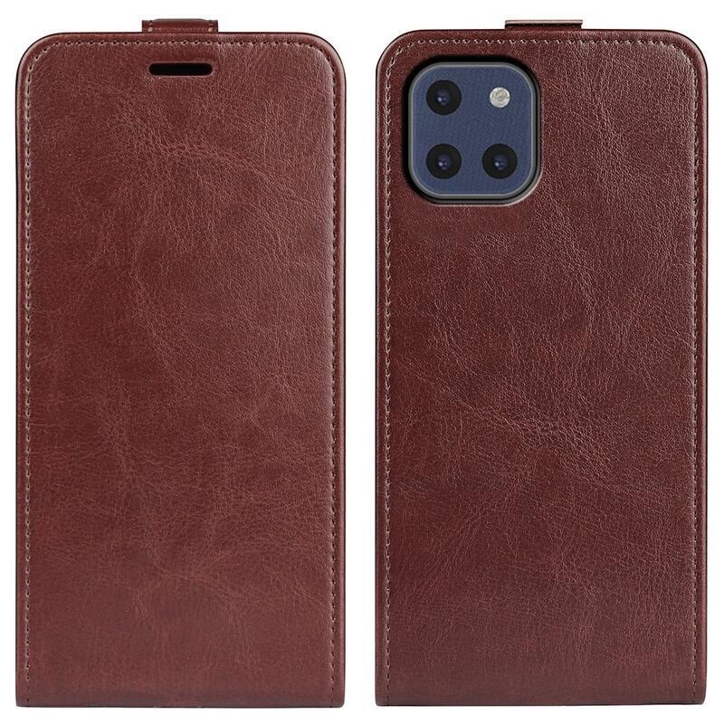 Vertical PU kožené peněženkové pouzdro na mobil Samsung Galaxy A03 - hnědé