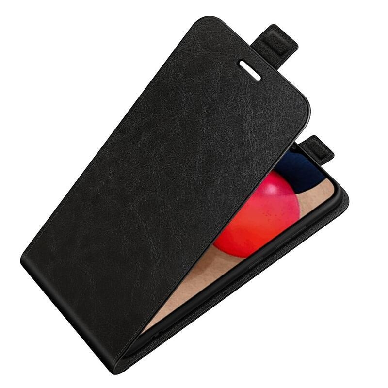 Vertical PU kožené peněženkové pouzdro na mobil Samsung Galaxy A03s (166.6 x 75.9 x 9.1mm) - černé