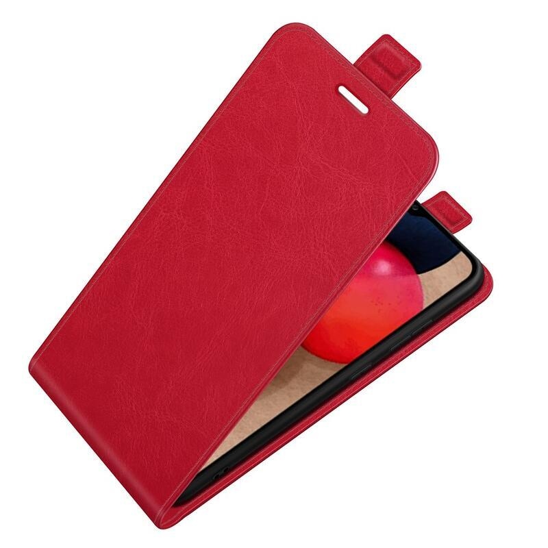 Vertical PU kožené peněženkové pouzdro na mobil Samsung Galaxy A03s (166.6 x 75.9 x 9.1mm) - červené