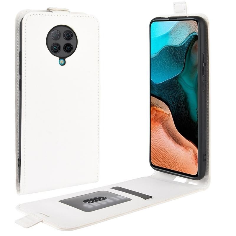 Vertical PU kožené peněženkové pouzdro na mobil Xiaomi Poco F2 Pro - bílé