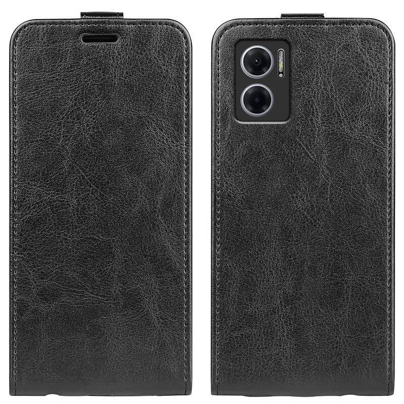 Vertical PU kožené peněženkové pouzdro na mobil Xiaomi Redmi 10 5G - černé