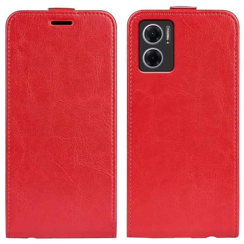 Vertical PU kožené peněženkové pouzdro na mobil Xiaomi Redmi 10 5G - červené