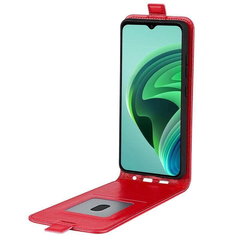 Vertical PU kožené peněženkové pouzdro na mobil Xiaomi Redmi 10 5G - červené