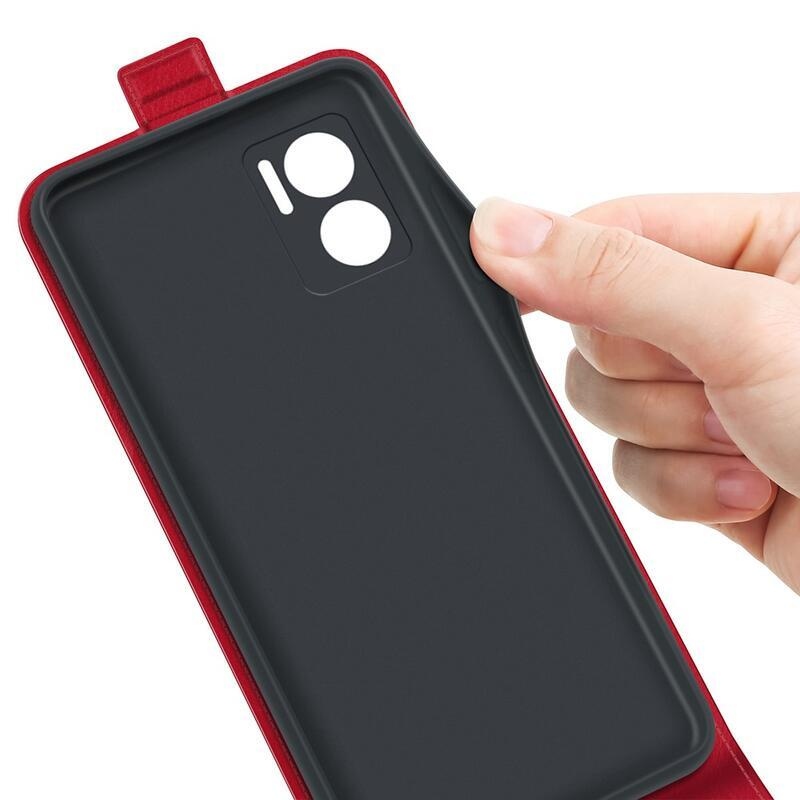 Vertical PU kožené peněženkové pouzdro na mobil Xiaomi Redmi 10 5G - červené
