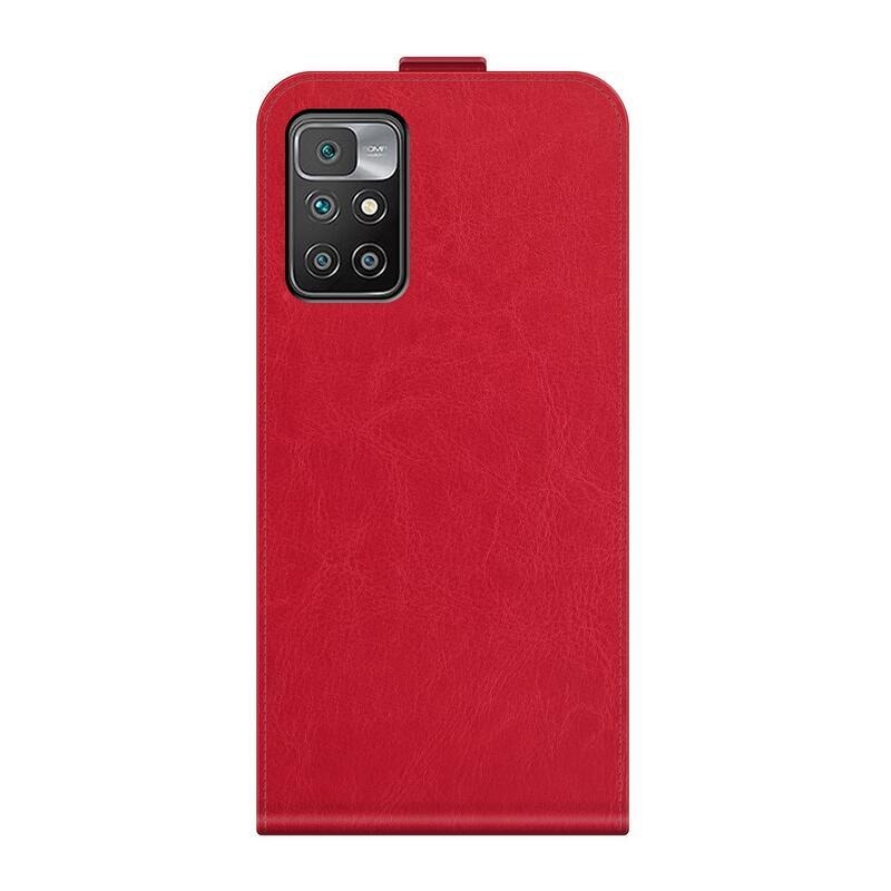 Vertical PU kožené peněženkové pouzdro na mobil Xiaomi Redmi 10/Redmi 10 (2022) - červené