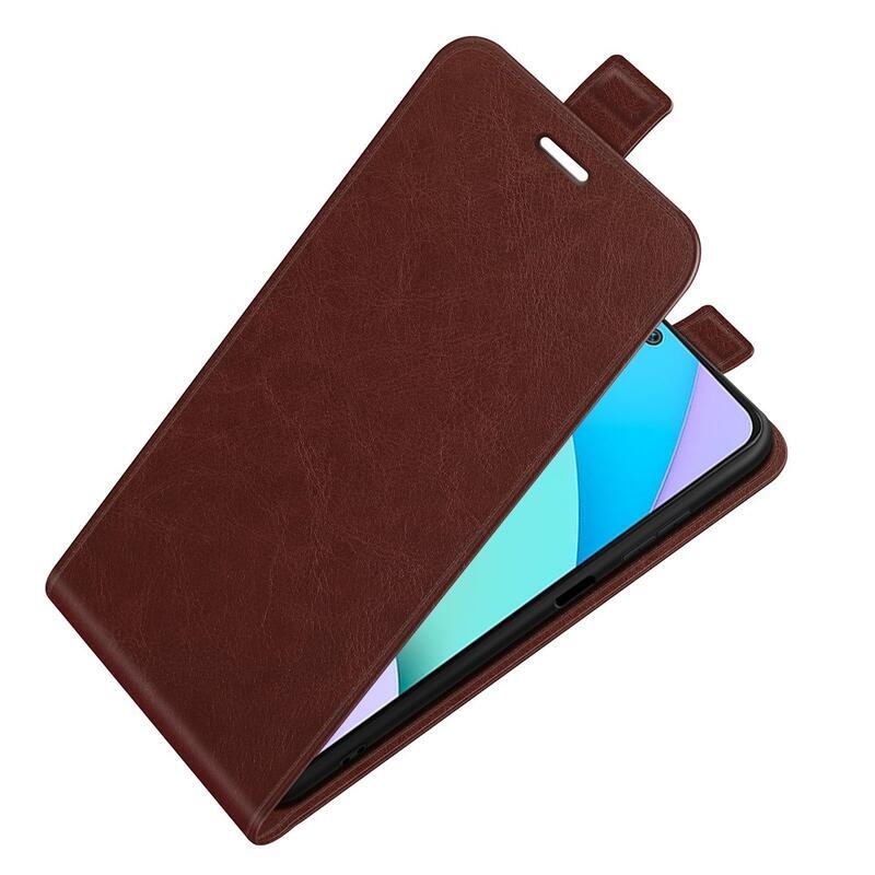 Vertical PU kožené peněženkové pouzdro na mobil Xiaomi Redmi 10/Redmi 10 (2022) - hnědé