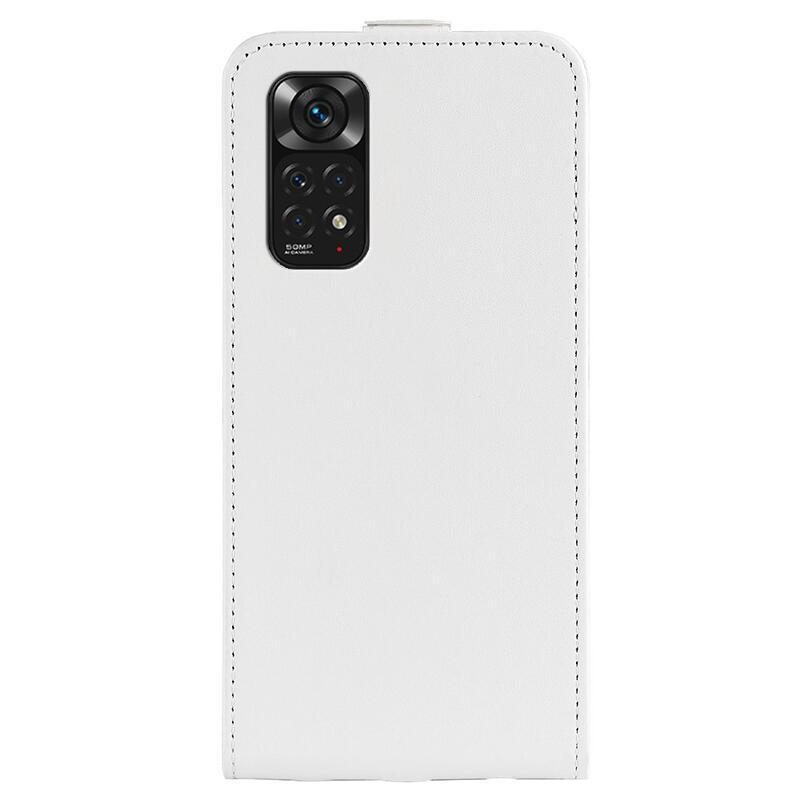 Vertical PU kožené peněženkové pouzdro na mobil Xiaomi Redmi Note 11 4G/Note 11S 4G - bílé