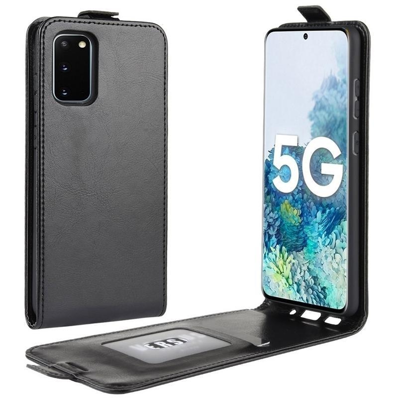 Vertical PU kožené peněženkové pouzdro pro mobil Samsung Galaxy S20 FE/S20 FE 5G - černé