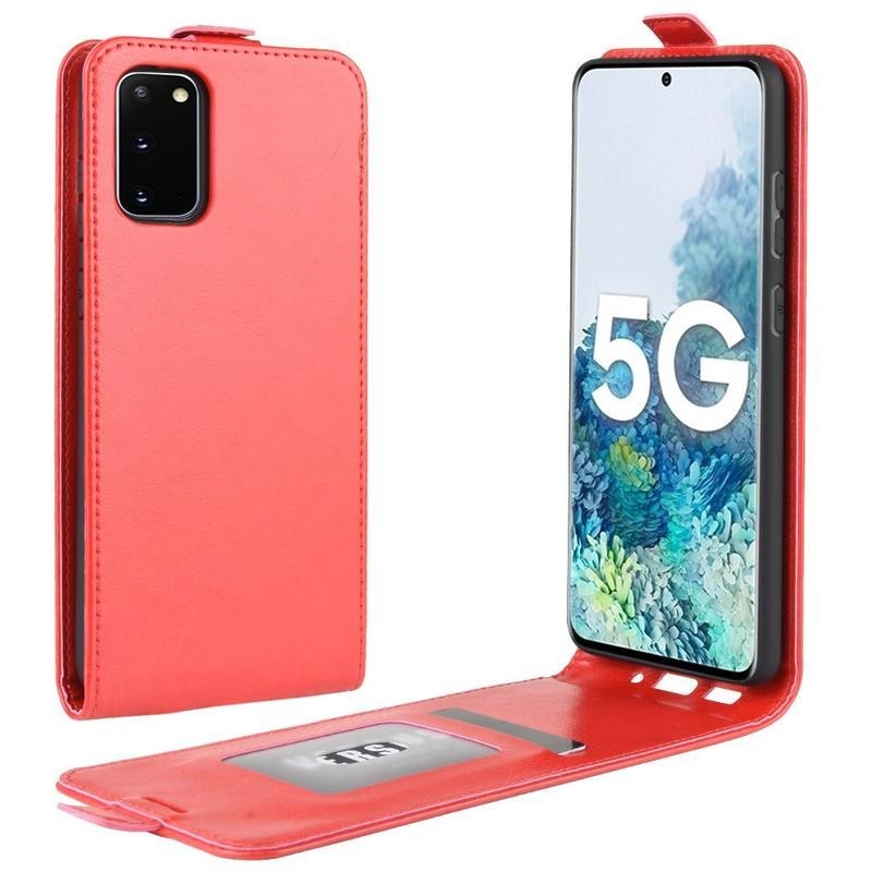 Vertical PU kožené peněženkové pouzdro pro mobil Samsung Galaxy S20 FE/S20 FE 5G - červené