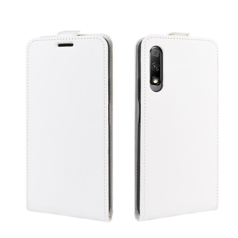 Vertical PU kožené pouzdro na mobil Huawei P Smart Pro (2019)/Honor 9X Pro - bílé