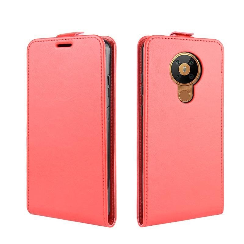 Vertical PU kožené pouzdro na mobil Nokia 5.3 - červené