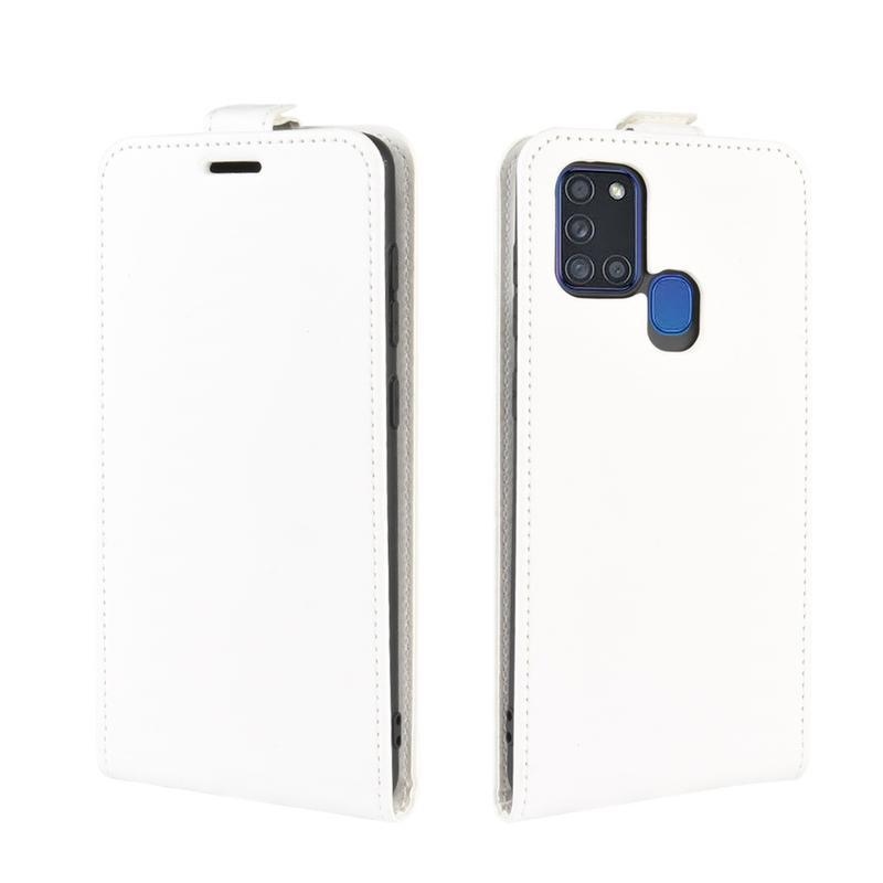 Vertical PU kožené pouzdro na mobil Samsung Galaxy A21s - bílé
