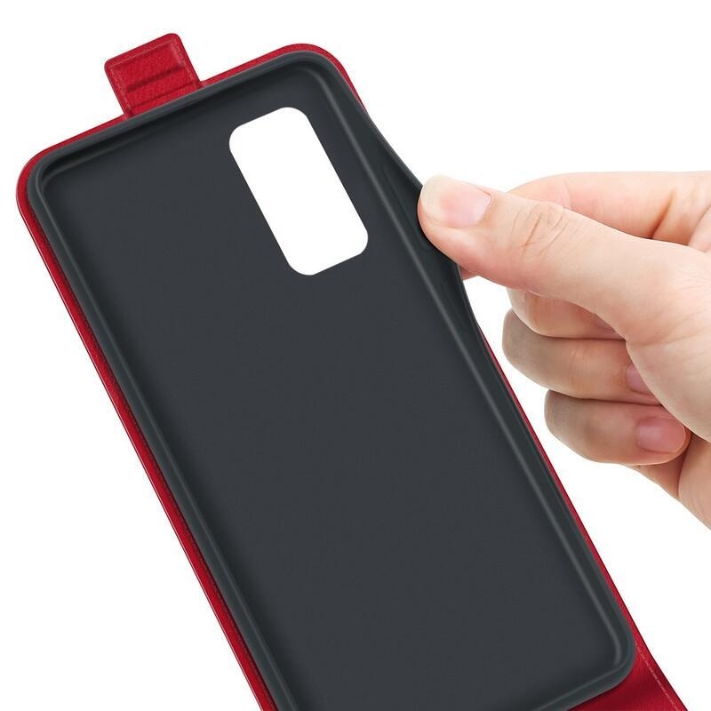 Vertical PU kožené pouzdro na mobil Samsung Galaxy M13 4G - červené