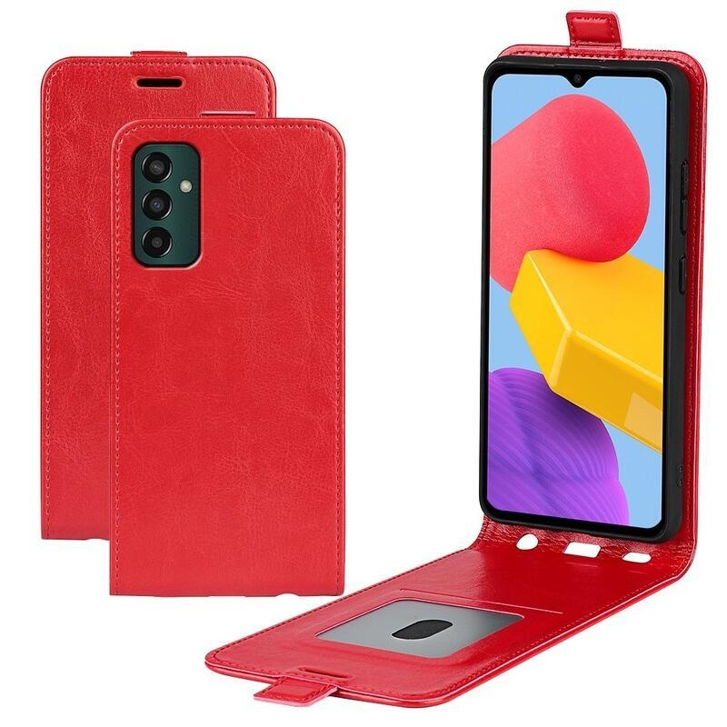 Vertical PU kožené pouzdro na mobil Samsung Galaxy M13 4G - červené