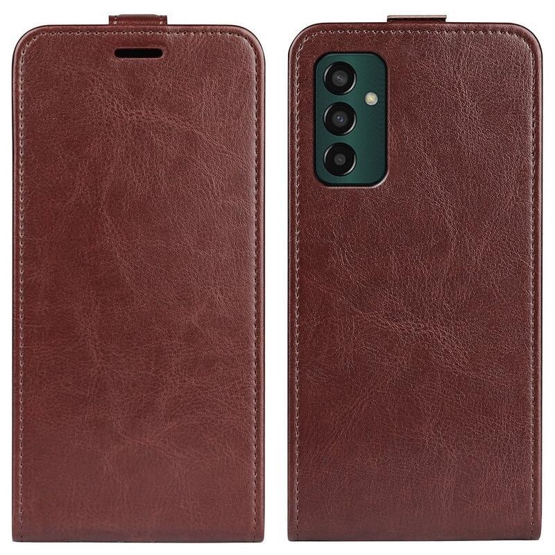 Vertical PU kožené pouzdro na mobil Samsung Galaxy M13 4G - hnědé