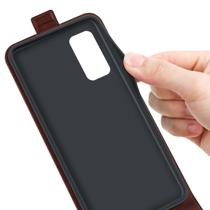 Vertical PU kožené pouzdro na mobil Samsung Galaxy M13 4G - hnědé