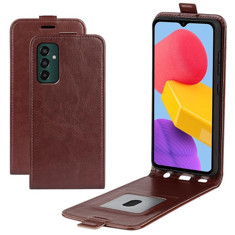 Vertical PU kožené pouzdro na mobil Samsung Galaxy M13 4G - hnědé