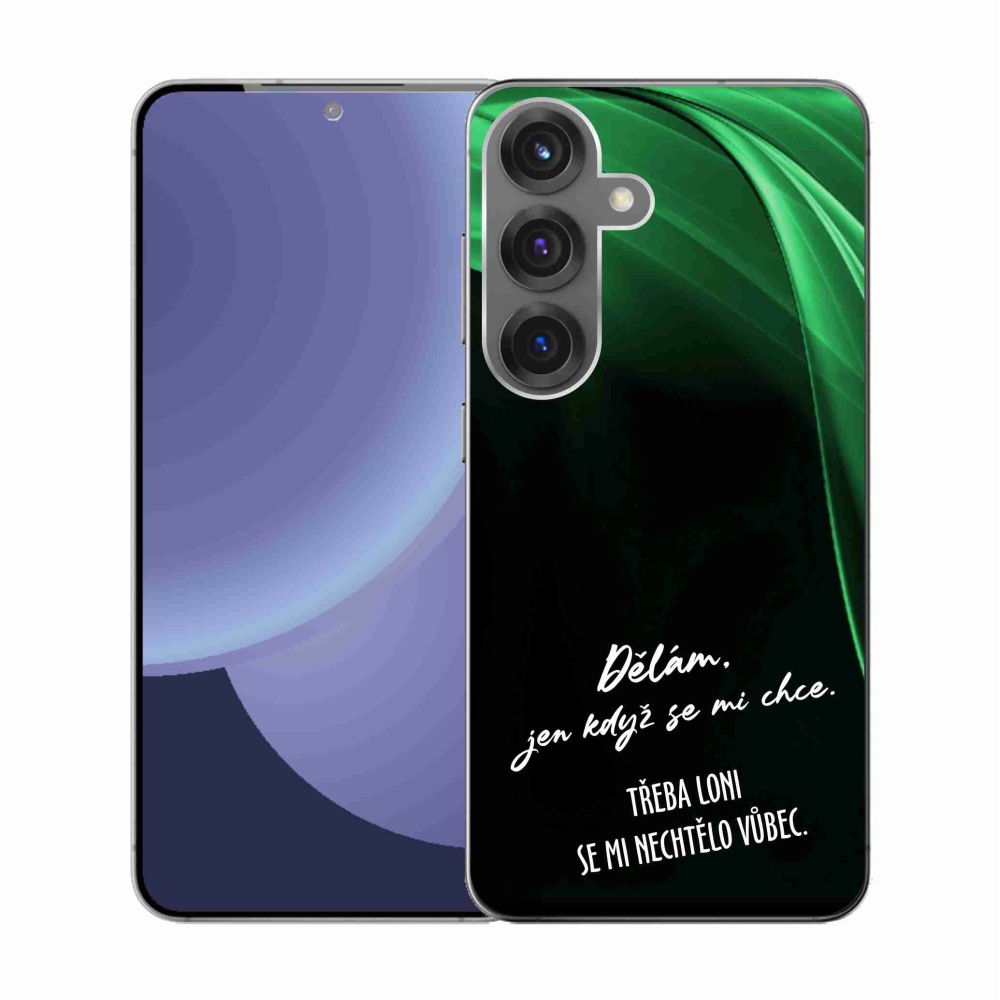 Gelový kryt mmCase na Samsung Galaxy S25 - vtipný text 12 černé pozadí