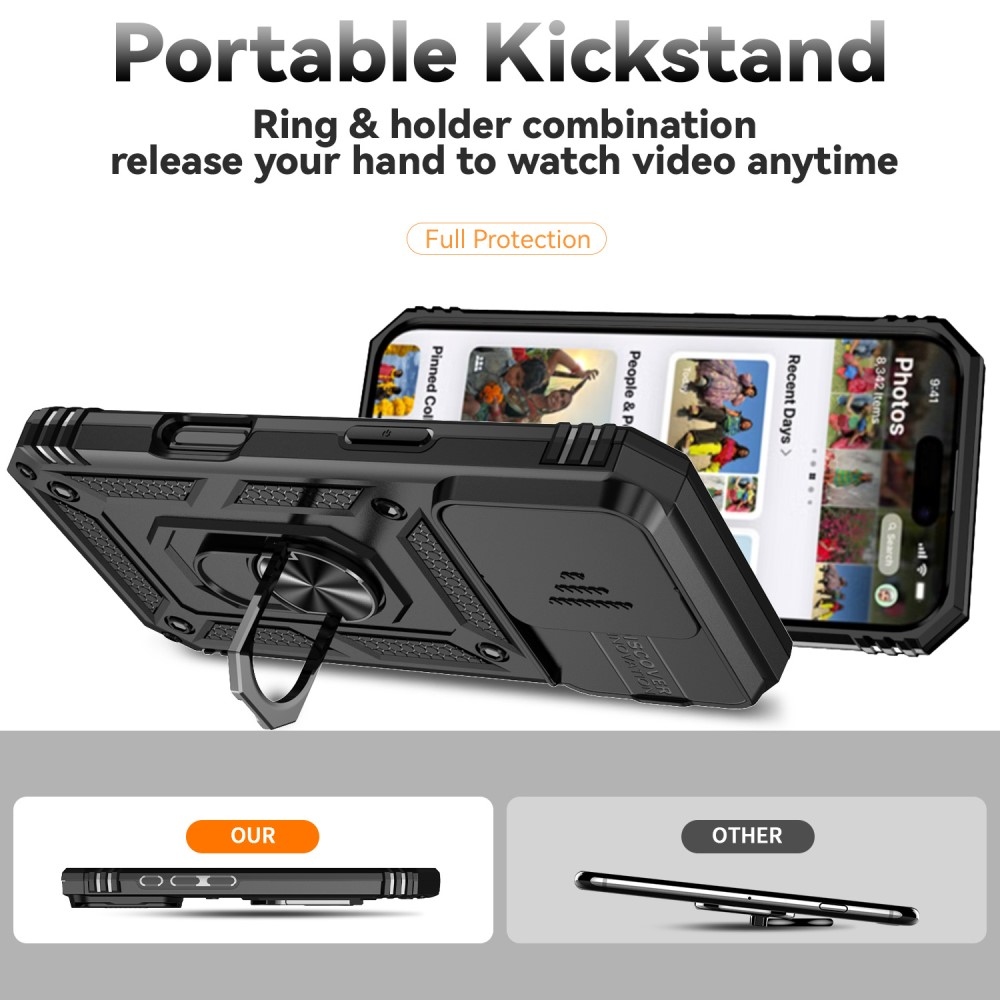 Slide odolný kryt na iPhone 16 Pro Max - černý