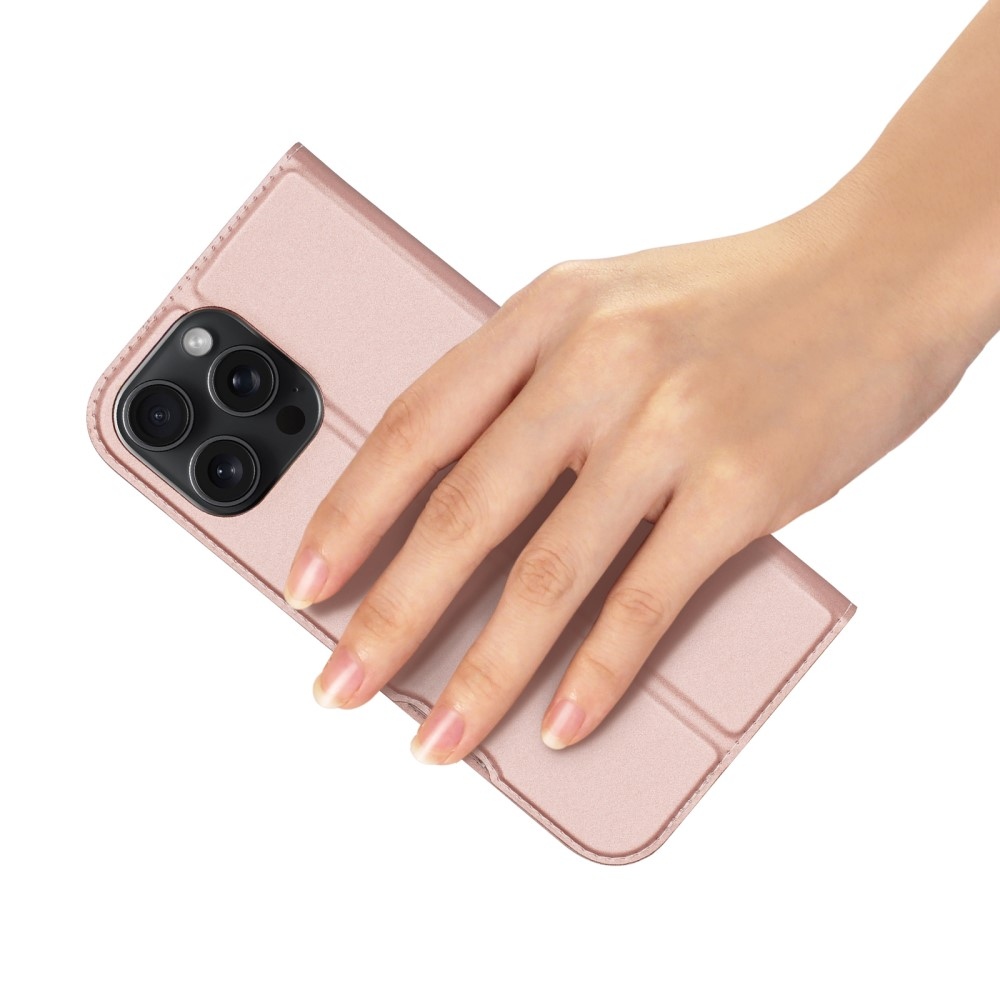DUX knížkové pouzdro na iPhone 16 Pro - růžovozlaté