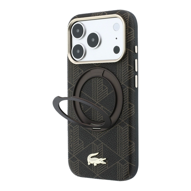 Lacoste PVC Semi Wrap Blend Ring Stand MagSafe Zadní Kryt pro iPhone 18 Pro Max Light Gold