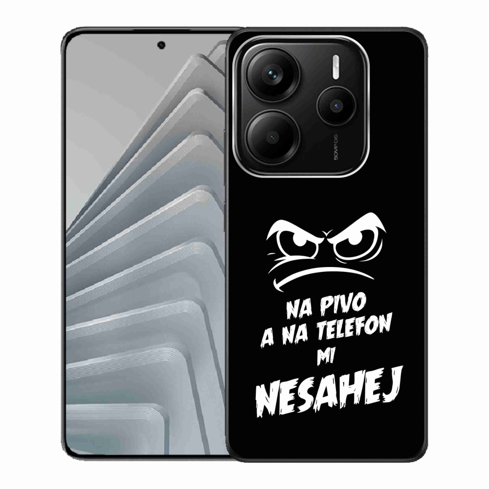 Gelový kryt mmCase na Xiaomi Redmi Note 14 5G - pivní motiv 2 černé pozadí