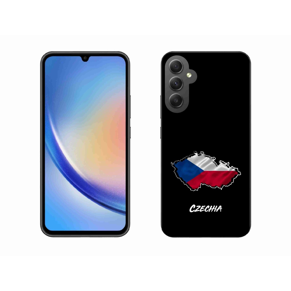 Gelový kryt mmCase na Samsung Galaxy A34 5G - Czechia černé pozadí