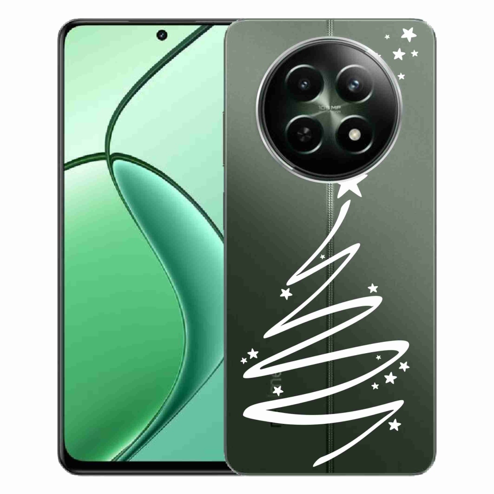 Gelový kryt mmCase na Realme 12 5G/12x 5G - bílý stromeček na průhledném pozadí