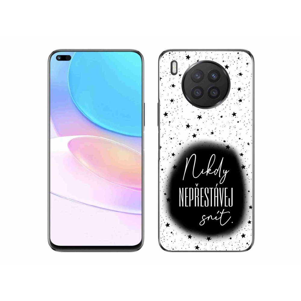 Gelový kryt mmCase na Huawei Nova 8i - citát 1 černobílé pozadí