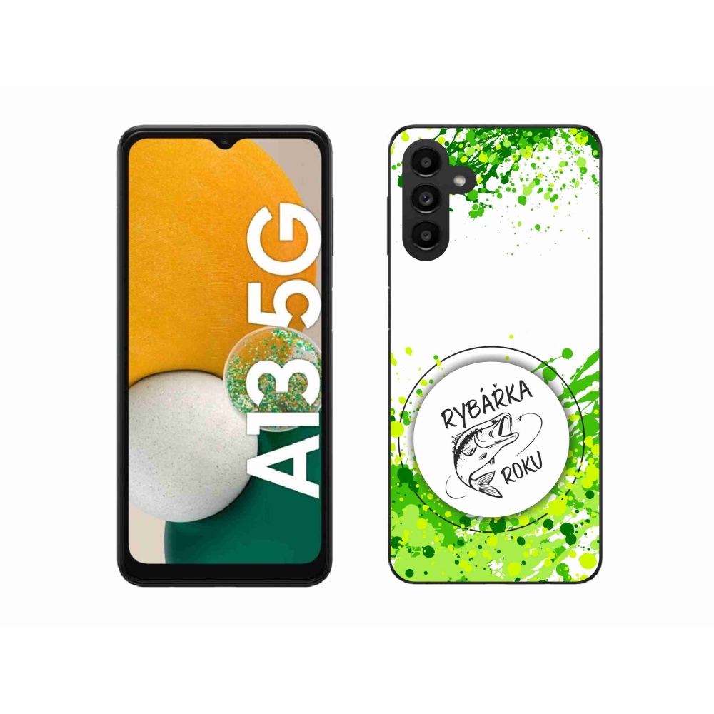 Gelový kryt mmCase na Samsung Galaxy A13 5G - rybářka roku bílé pozadí