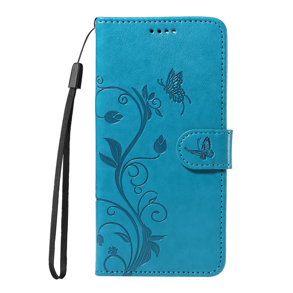 Flowery knížkové pouzdro na Xiaomi Redmi 15 4G (171mm) - modré