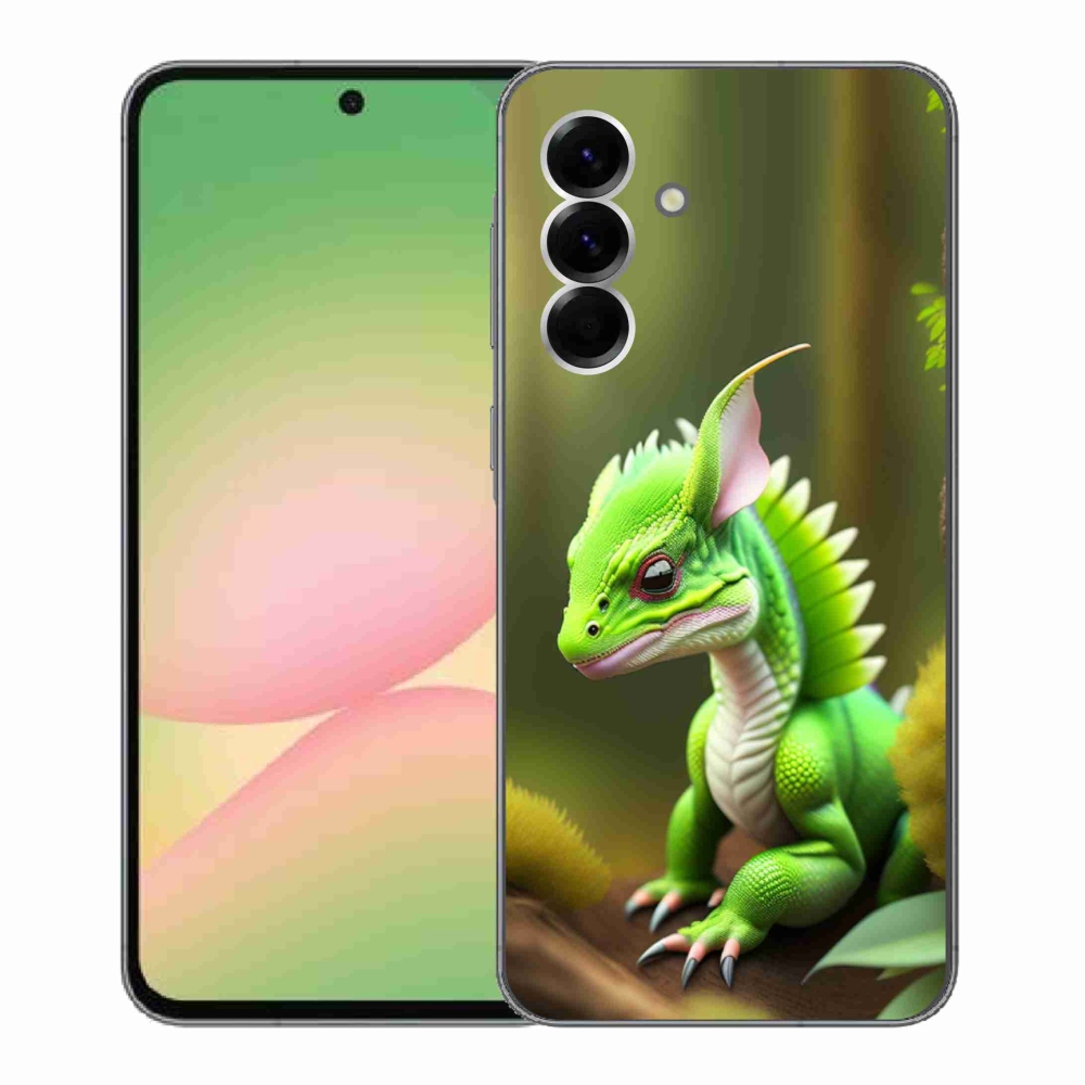 Gelový kryt mmCase na Samsung Galaxy A56 5G - zelený dráček